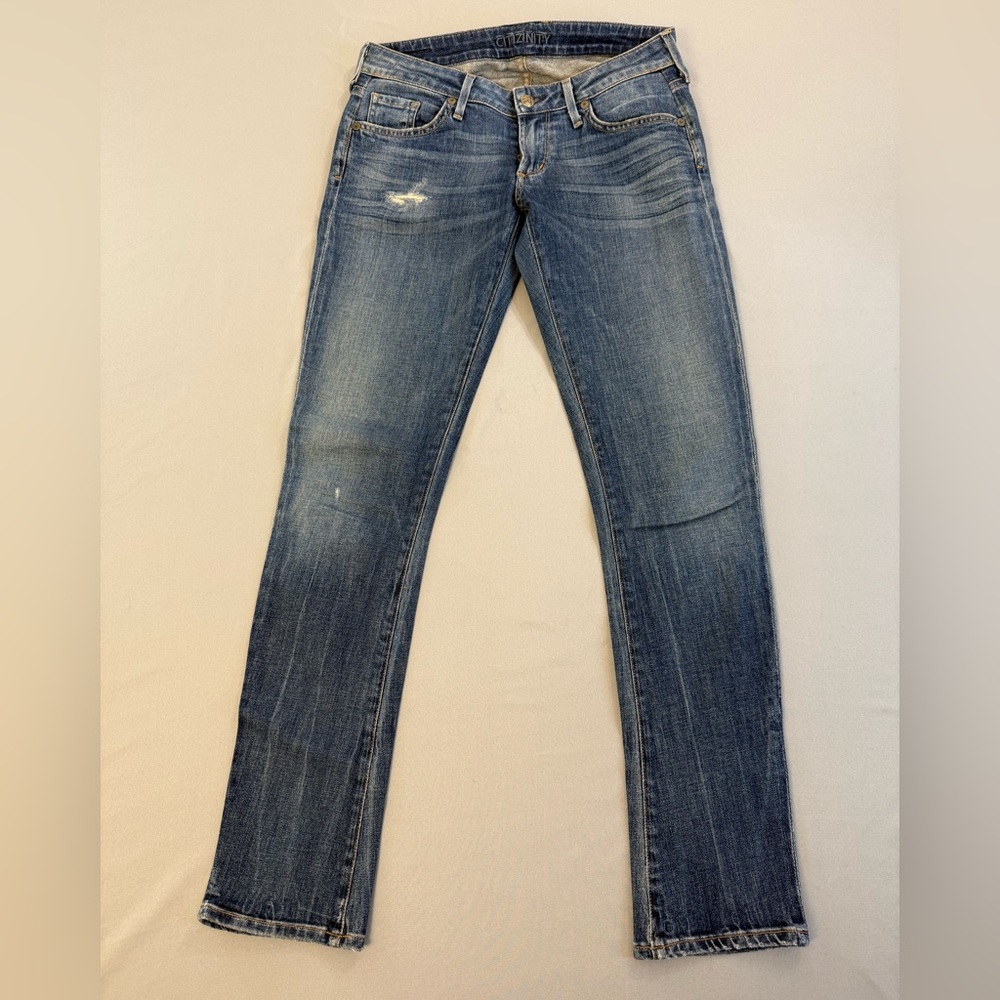 Citizens of Humanity Jeans Distressed Skinny/Straight Leg Size 29 Altered to 28